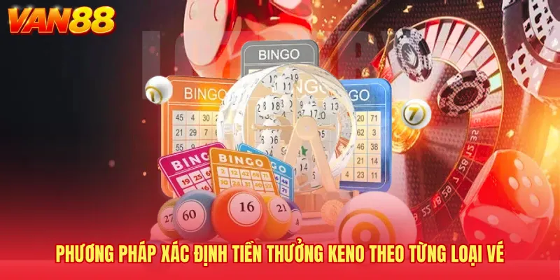 Phương pháp xác định tiền thưởng Keno theo từng loại vé 
